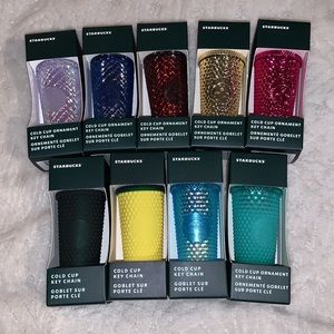 Starbucks Cold Cup Keychain Ornament Set of 9 NEW w/Tags